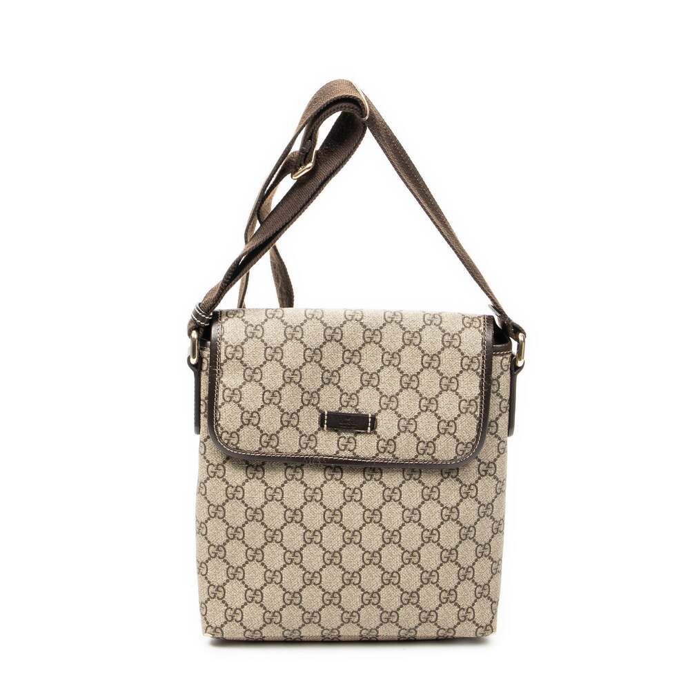 Gucci Flap Messenger Gg Coated Canvas #333970G73B